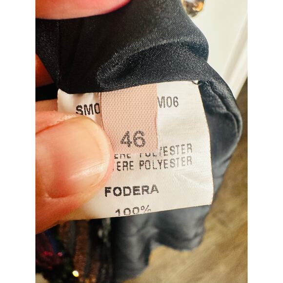 ALCOOLIQUE Peyton Tubolar Black Rainbow Stripe Sequin Mesh Backless Mini Dress10 - Picture 13 of 16